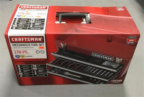 craftsman 178 piece mechanic tool set with metal tool box|CRAFTSMAN 178 TOOL SET WITH CRAFTSMAN 3 DRAWER .